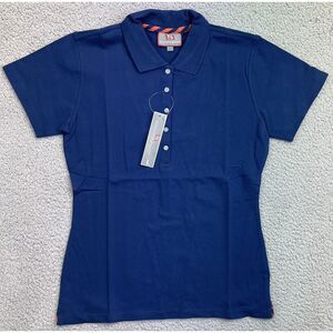 NEW Pennington and‎ Bailes Womens Classic Polo Shirt Navy Sz Large